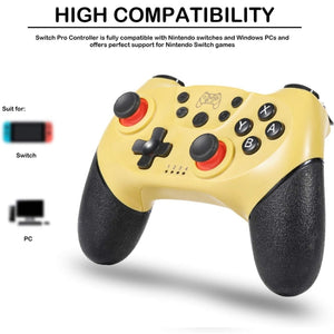 6-axis Bluetooth Joypad Gamepad Game Controller for Switch Pro(Yellow)