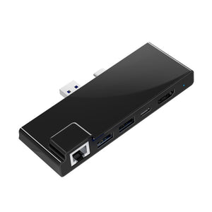 Rocketek SH869 100M RJ45 + HDMI + USB 3.0 x 2 + Type-C x 2 HUB Adapter