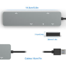 Rocketek CR308 USB3.0 Multi-function Card Reader CF / CFast / SD / MS / TF Card 5 in 1 (Silver Grey)