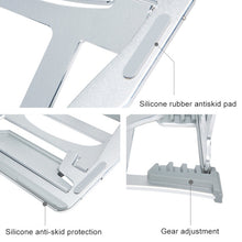 Aluminum Alloy Cooling Holder Desktop Portable Simple Laptop Bracket, Six-stage Support, Size: 21x26cm (Silver)