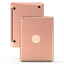 F19B for iPad 9.7 (2017/2018) & iPad Air & Air 2 & iPad Pro 9.7 & New iPad 9.7 inch (2017) Ultra-thin ABS Horizontal Flip Tablet Case + Bluetooth Keyboard(Gold)
