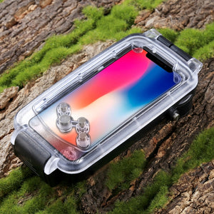 For iPhone X / XS PULUZ 40m/130ft Waterproof Diving Case, Photo Video Taking Underwater Housing Cover(Black)