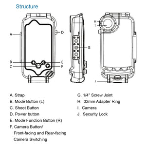 For iPhone X / XS PULUZ 40m/130ft Waterproof Diving Case, Photo Video Taking Underwater Housing Cover(Black)