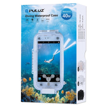For iPhone X / XS PULUZ 40m/130ft Waterproof Diving Case, Photo Video Taking Underwater Housing Cover(White)