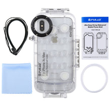 For iPhone XS Max PULUZ 40m/130ft Waterproof Diving Case, Photo Video Taking Underwater Housing Cover(Transparent)
