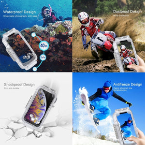 For iPhone XS Max PULUZ 40m/130ft Waterproof Diving Case, Photo Video Taking Underwater Housing Cover(Transparent)