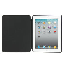 4-folding Slim Smart Cover Leather Case with Holder & Sleep / Wake-up Function for iPad 4 / New iPad (iPad 3) / iPad 2(Black)