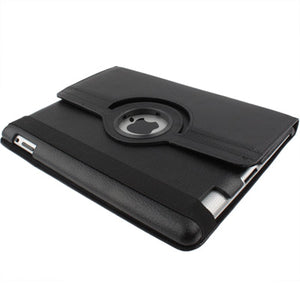 360 Degree Rotatable PU Leather Case with Sleep / Wake-up Function & Holder for New iPad (iPad 3) / iPad 2 / iPad 4, Black(Black)