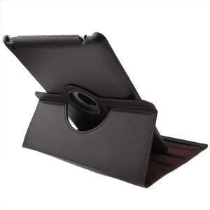 360 Degree Rotatable PU Leather Case with Sleep / Wake-up Function & Holder for New iPad (iPad 3) / iPad 2 / iPad 4, Coffee(Coffee)