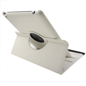 360 Degree Rotatable PU Leather Case with Sleep / Wake-up Function & Holder for New iPad (iPad 3) / iPad 2 / iPad 4, White(White)