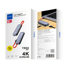 ROCK RT16 5 In 1 Type-C / USB-C to HDMI + 4 USB 3.0 Multi-function Docking Station HUB Converter Expansion Dock