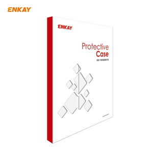 For iPad 10.2 2021 / 2020 / 2019 ENKAY ENK-8014 PU Leather + Plastic Smart Case with Three-folding Holder(White)