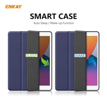 For iPad 10.2 2021 / 2020 / 2019 ENKAY ENK-8016 PU Leather + TPU Smart Case with Pen Slot(Dark Blue)