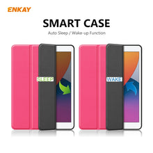 For iPad 10.2 2021 / 2020 / 2019 ENKAY ENK-8016 PU Leather + TPU Smart Case with Pen Slot(Rose Red)