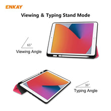 For iPad 10.2 2021 / 2020 / 2019 ENKAY ENK-8016 PU Leather + TPU Smart Case with Pen Slot(Rose Red)
