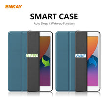 For iPad 10.2 2021 / 2020 / 2019 ENKAY ENK-8016 PU Leather + TPU Smart Case with Pen Slot(Blackish Green)