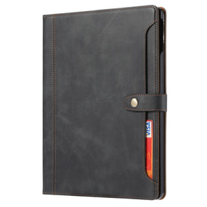 Calf Texture Double Fold Clasp Horizontal Flip Leather Case with Photo Frame & Holder & Card Slots & Wallet For iPad Air 2022 / 2020 10.9(Black)