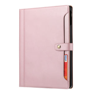 Calf Texture Double Fold Clasp Horizontal Flip Leather Case with Photo Frame & Holder & Card Slots & Wallet For iPad Air 2022 / 2020 10.9(Rose Gold)