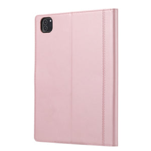 Calf Texture Double Fold Clasp Horizontal Flip Leather Case with Photo Frame & Holder & Card Slots & Wallet For iPad Air 2022 / 2020 10.9(Rose Gold)