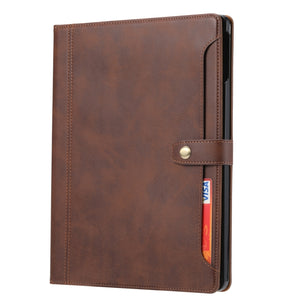 Calf Texture Double Fold Clasp Horizontal Flip Leather Case with Photo Frame & Holder & Card Slots & Wallet For iPad Air 2022 / 2020 10.9(Coffee)