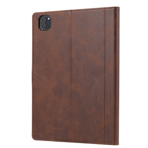 Calf Texture Double Fold Clasp Horizontal Flip Leather Case with Photo Frame & Holder & Card Slots & Wallet For iPad Air 2022 / 2020 10.9(Coffee)