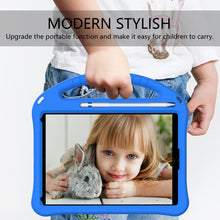 For iPad 10.2 2021 / 2020 / 2019 EVA Flat Anti Falling Protective Case Shell with Holder(Blue)