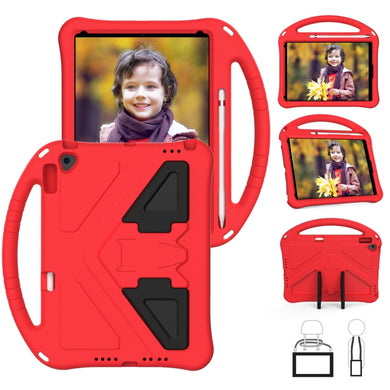 For iPad 10.2 2021 / 2020 / 2019 EVA Flat Anti Falling Protective Case Shell with Holder(Red)