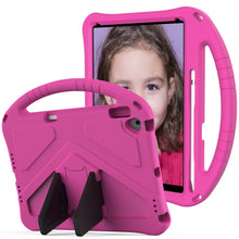For iPad 10.2 2021 / 2020 / 2019 EVA Flat Anti Falling Protective Case Shell with Holder(RoseRed)