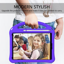 For iPad 10.2 2021 / 2020 / 2019 EVA Flat Anti Falling Protective Case Shell with Holder(Purple)