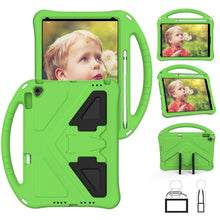 For iPad 10.2 2021 / 2020 / 2019 EVA Flat Anti Falling Protective Case Shell with Holder(Green)