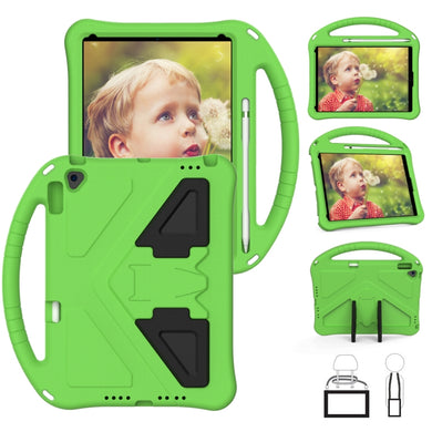 For iPad 10.2 2021 / 2020 / 2019 EVA Flat Anti Falling Protective Case Shell with Holder(Green)