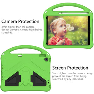 For iPad 10.2 2021 / 2020 / 2019 EVA Flat Anti Falling Protective Case Shell with Holder(Green)