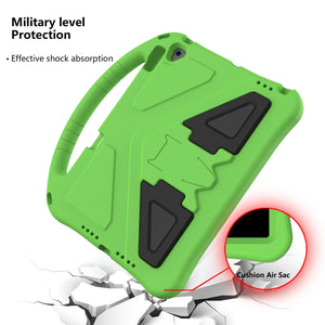 For iPad 10.2 2021 / 2020 / 2019 EVA Flat Anti Falling Protective Case Shell with Holder(Green)