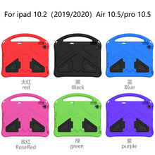 For iPad 10.2 2021 / 2020 / 2019 EVA Flat Anti Falling Protective Case Shell with Holder(Blue)
