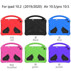 For iPad 10.2 2021 / 2020 / 2019 EVA Flat Anti Falling Protective Case Shell with Holder(Black)