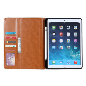 Knead Skin Texture Horizontal Flip Leather Case for iPad 9.7 2018 / 2017 / Air / Air 2/Pro 9.7, with Photo Frame & Holder & Card Slots & Wallet(Brown)