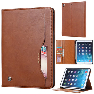 Knead Skin Texture Horizontal Flip Leather Case for iPad 9.7 2018 / 2017 / Air / Air 2/Pro 9.7, with Photo Frame & Holder & Card Slots & Wallet(Brown)