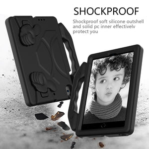 For iPad mini 6 EVA Material Children Flat Anti Falling Cover Protective Shell with Thumb Bracket(Black)