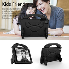 For iPad mini 6 EVA Material Children Flat Anti Falling Cover Protective Shell with Thumb Bracket(Black)