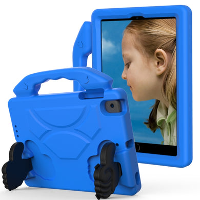 For iPad mini 6 EVA Material Children Flat Anti Falling Cover Protective Shell with Thumb Bracket(Blue)