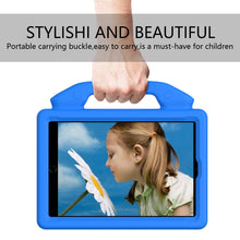 For iPad mini 6 EVA Material Children Flat Anti Falling Cover Protective Shell with Thumb Bracket(Blue)
