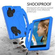 For iPad mini 6 EVA Material Children Flat Anti Falling Cover Protective Shell with Thumb Bracket(Blue)