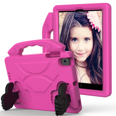 For iPad mini 6 EVA Material Children Flat Anti Falling Cover Protective Shell with Thumb Bracket(Rose Red)
