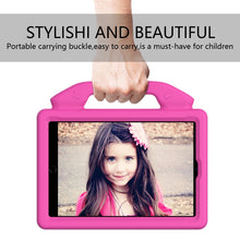For iPad mini 6 EVA Material Children Flat Anti Falling Cover Protective Shell with Thumb Bracket(Rose Red)