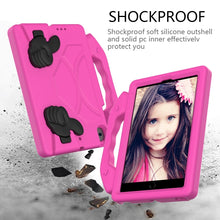 For iPad mini 6 EVA Material Children Flat Anti Falling Cover Protective Shell with Thumb Bracket(Rose Red)