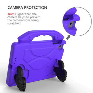 For iPad mini 6 EVA Material Children Flat Anti Falling Cover Protective Shell with Thumb Bracket(Purple)