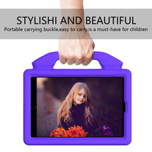 For iPad mini 6 EVA Material Children Flat Anti Falling Cover Protective Shell with Thumb Bracket(Purple)