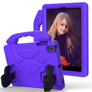 For iPad mini 6 EVA Material Children Flat Anti Falling Cover Protective Shell with Thumb Bracket(Purple)