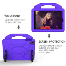 For iPad mini 6 EVA Material Children Flat Anti Falling Cover Protective Shell with Thumb Bracket(Purple)