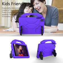 For iPad mini 6 EVA Material Children Flat Anti Falling Cover Protective Shell with Thumb Bracket(Purple)